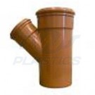 200mm x 110mm 45 Degree Double Socket Unequal Branch 