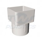 Square Line White to Round Downpipe Adaptor