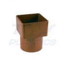 Square Line Brown to Half Round Brown Downpipe Adaptor