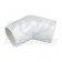Overflow Waste Pipe 45 degree 21.5 Obtuse Bend White