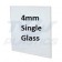4mm Clear Toughend Single Glass 