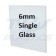 6mm Clear Toughend Single Glass 